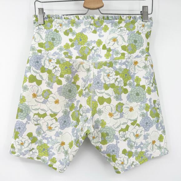 Ebb & Flow Womens Ruffled Athleisure Active Floral Biker Shorts Size XL Green - Picture 7 of 7